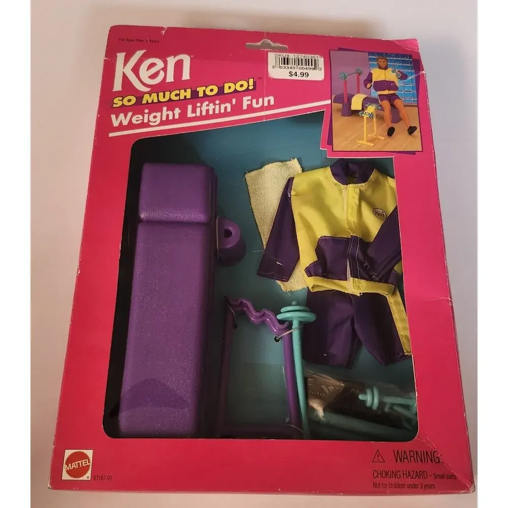 Mattel KEN Weight Liftin' Fun Playset~ So Much To Do!~ Barbie NRFB Vtg 1995